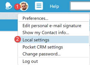 Choose local settings