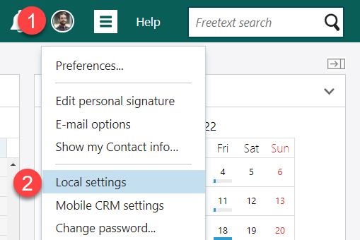 Choose local settings