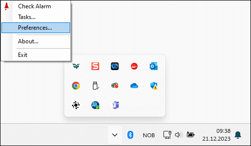 Get to web tools preferences by right-clicking the SuperOffice icon in your system tray